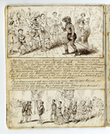 135578 Afbeelding van een pagina met twee tekeningen van scenes uit de opera Euryanthe van Carl Maria von Weber, op 25 ...